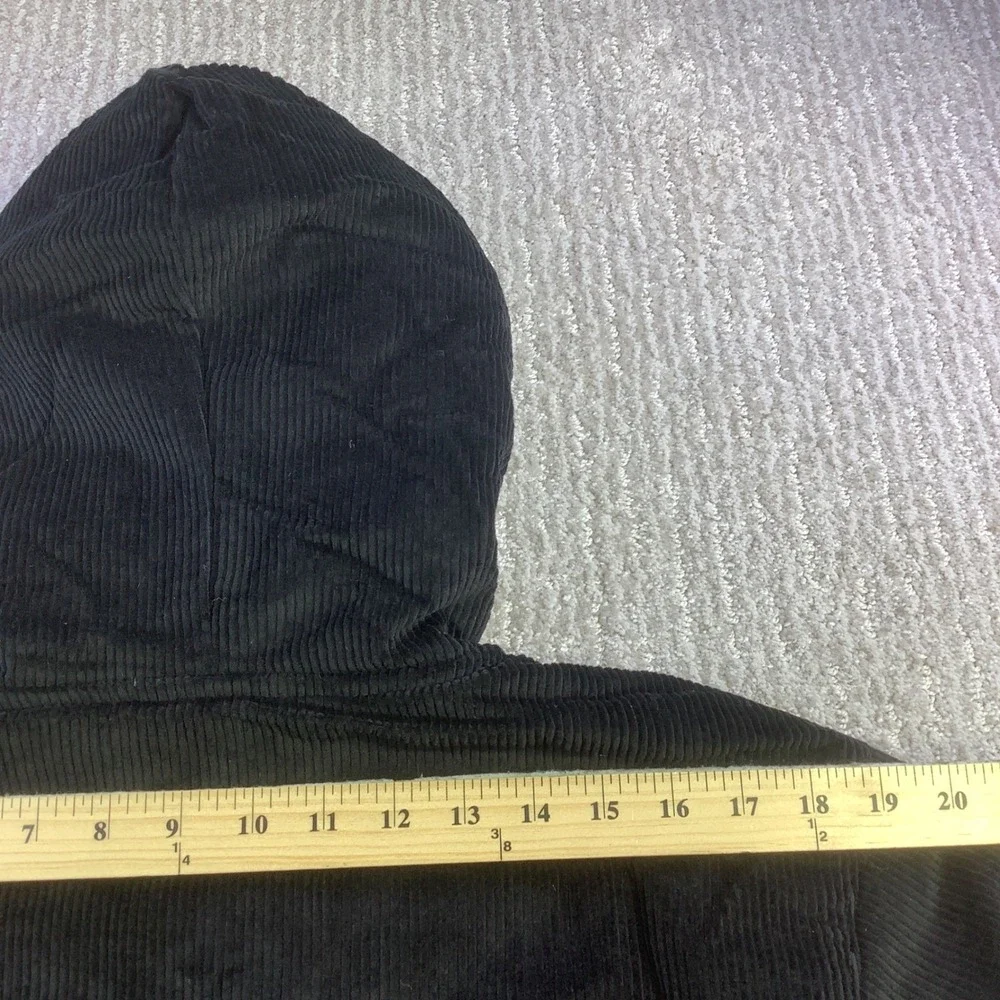 True Religion Mens Vintage Corduroy Jacket Jet Black‎ Hooded Size S NWT